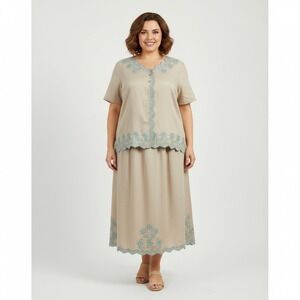 NEW‎ Vintage Two Twenty Collection Blair 2 Piece Skirt Jacket Set Large Petite